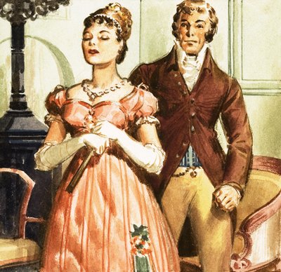 Elizabeth en Mr Darcy uit Pride and Prejudice door English School